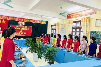 CHI BỘ TRƯỜNG MẦM NON CÔNG LÝ LONG TRỌNG TỔ CHỨC LỄ KẾT NẠP ĐẢNG VIÊN MỚI